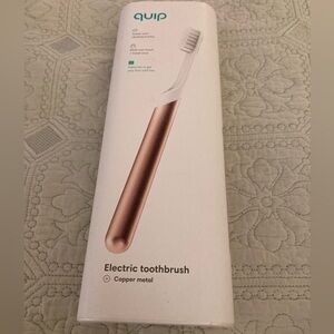 New Quip Adult Electric Toothbrush Full Head Built-in Timer Travel Copper Metal